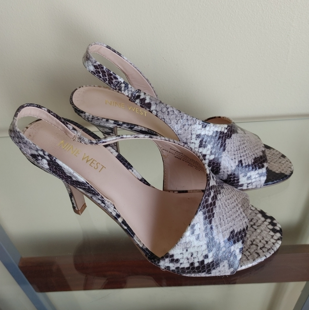 Nine West Snakeskin Stilettos, Size‎ 6.5 M Fancy High Heel